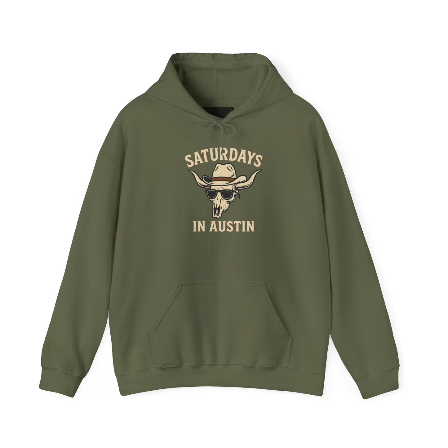 Saturdays in Austin Hoodie – Vintage Cowboy Skull Pullover