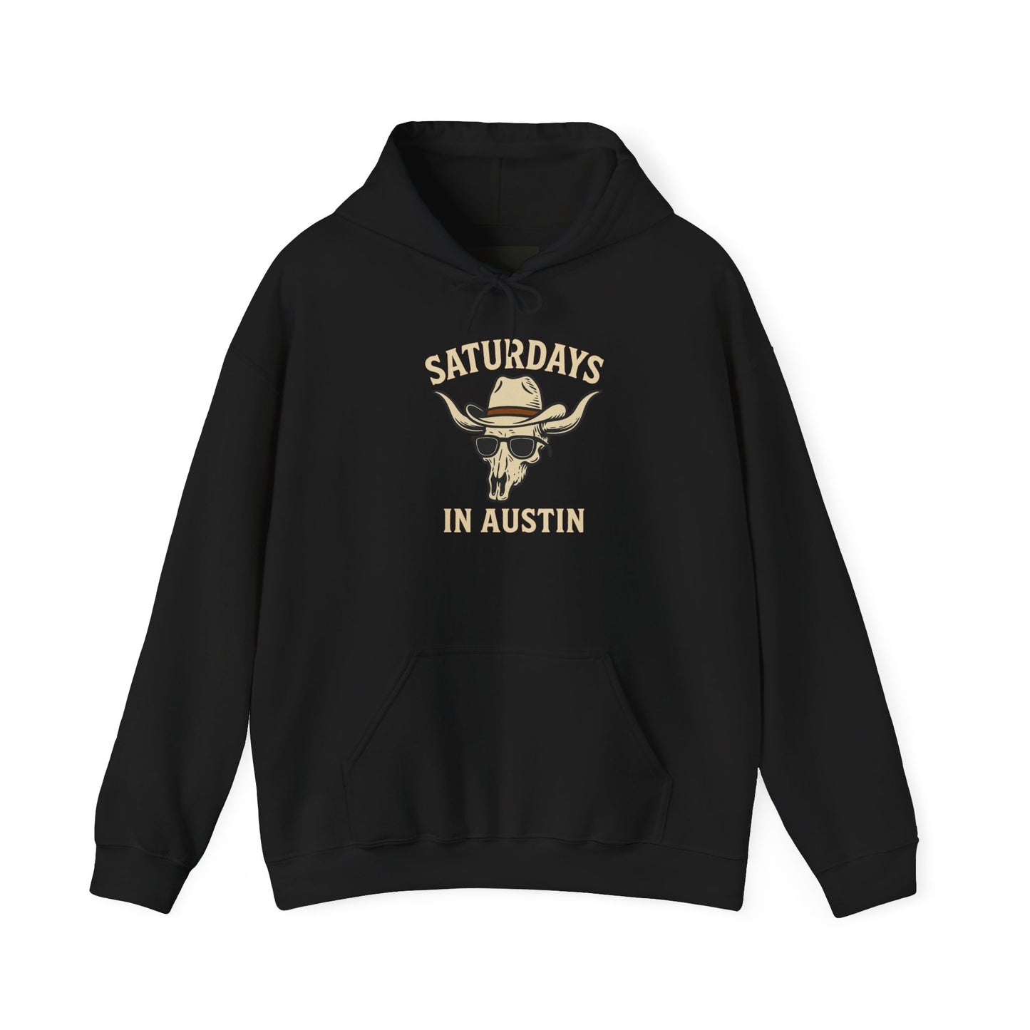 Saturdays in Austin Hoodie – Vintage Cowboy Skull Pullover