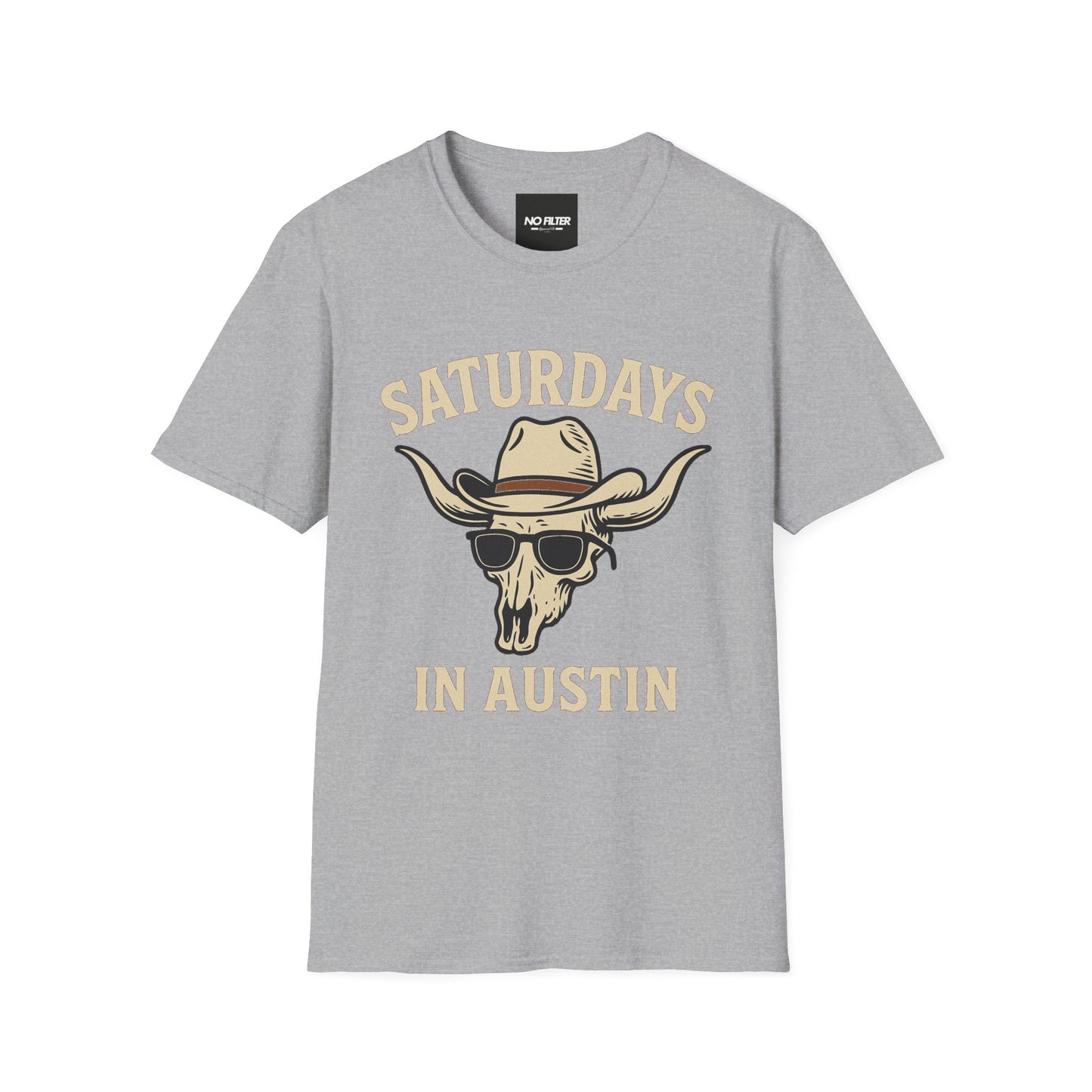 Saturdays in Austin T-Shirt β Vintage Cowboy Skull Graphic
