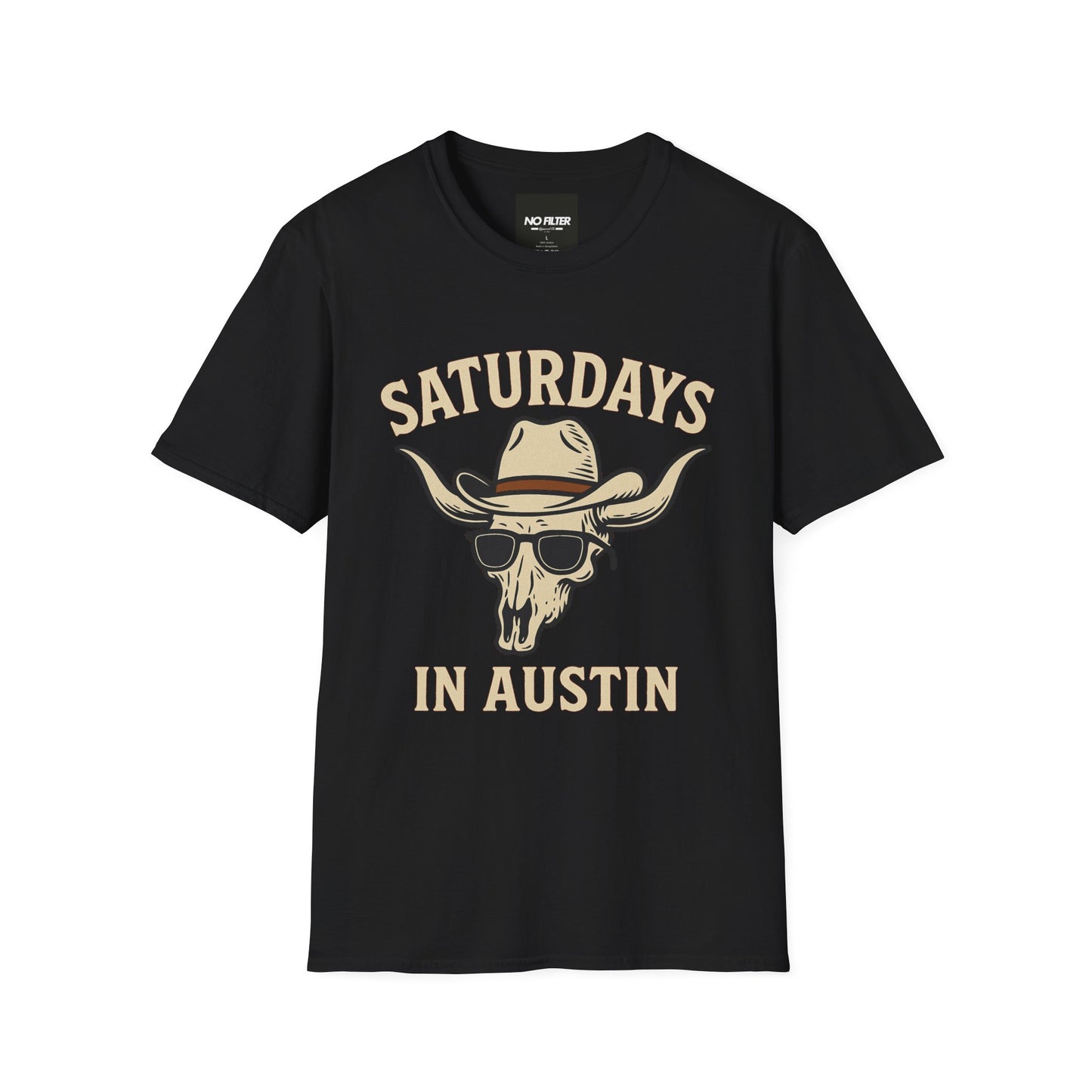 Saturdays in Austin T-Shirt β Vintage Cowboy Skull Graphic