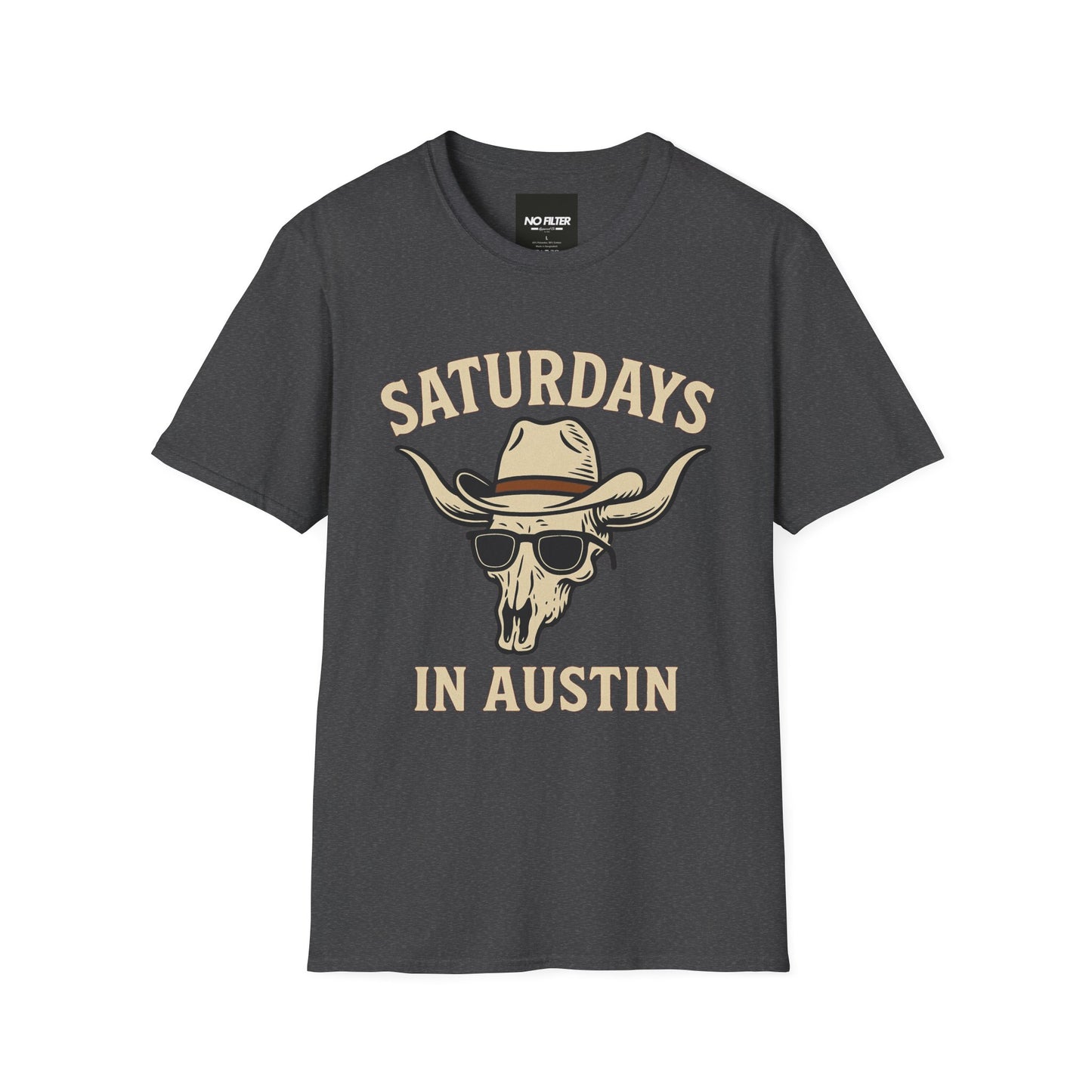 Saturdays in Austin T-Shirt β Vintage Cowboy Skull Graphic
