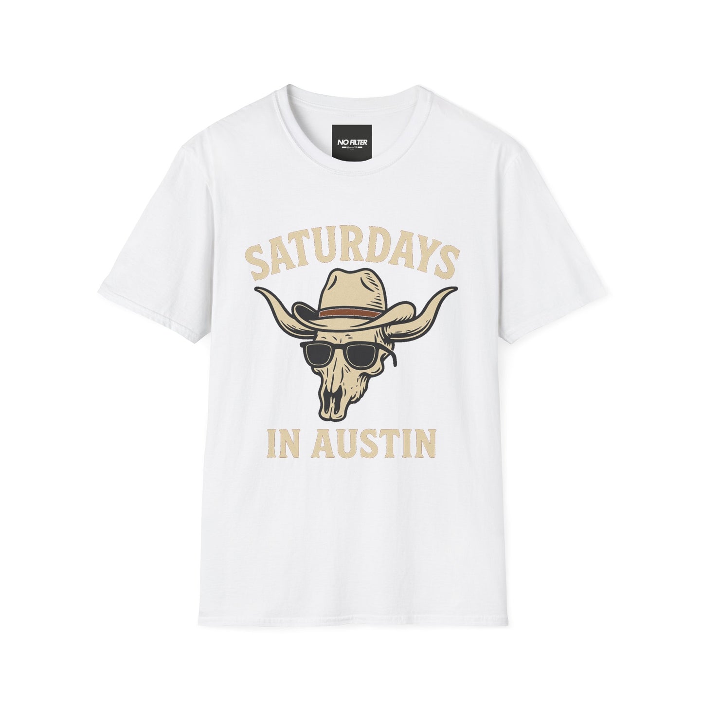 Saturdays in Austin T-Shirt β Vintage Cowboy Skull Graphic