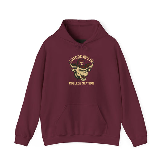 🤎 Saturdays in College Station Hoodie – Vintage Aggie Football Pullover