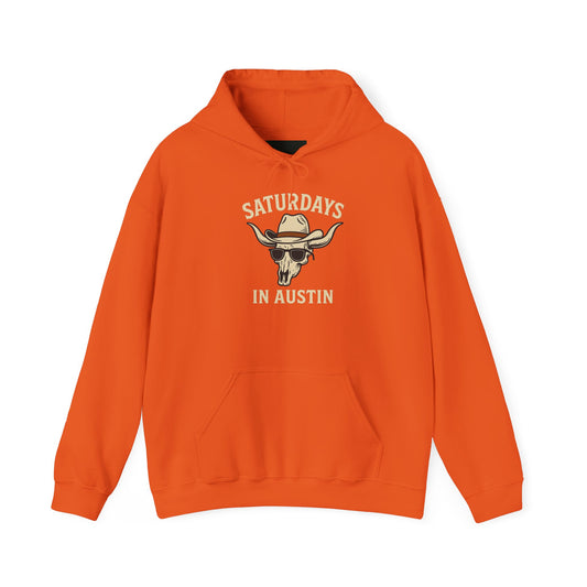 Saturdays in Austin Hoodie – Vintage Cowboy Skull Pullover